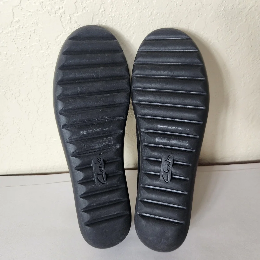Clarks Collection Cushion Soft Black Slip On Loafers Women 11 W